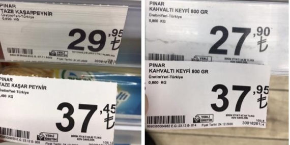 Süt ürünlerine fahiş gece zammı