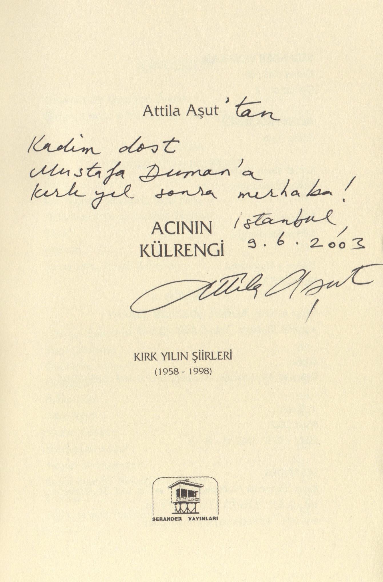 6. Acinin Külrengi Attila Aşut Serander Yayinlari 2001 104 s. 1