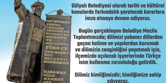 Gülyalı Belediyesi Tabelalara Türkçe İsim Zorunluluğu Getirdi 9 Gülyalı Belediyesi Tabelalara Türkçe İsim Zorunluluğu Getirdi