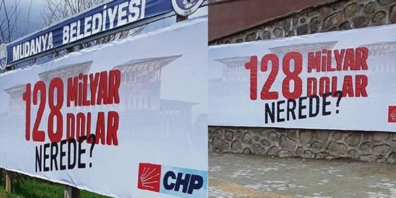 Mudanya'da CHP'nin '128 Milyar Dolar Nerede' Afişleri Söküldü, Soruşturma Başlatıldı 3 Mudanya’da CHP’nin ‘128 Milyar Dolar Nerede’ Afişleri Söküldü, Soruşturma Başlatıldı