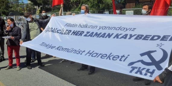 Komünistler İsrail Konsolosluğu Önünde Saldırıyı Protesto Etti