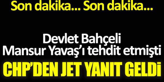 CHP’DEN JET YANIT GELDİ.