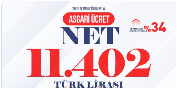 YENİ ASGARİ ÜCRET BELLİ OLDU.